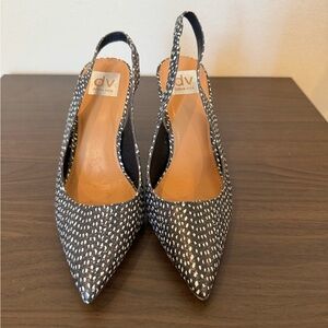 DV by Dolce Vita Black and White Speckled Pointed Slingback Pumps
